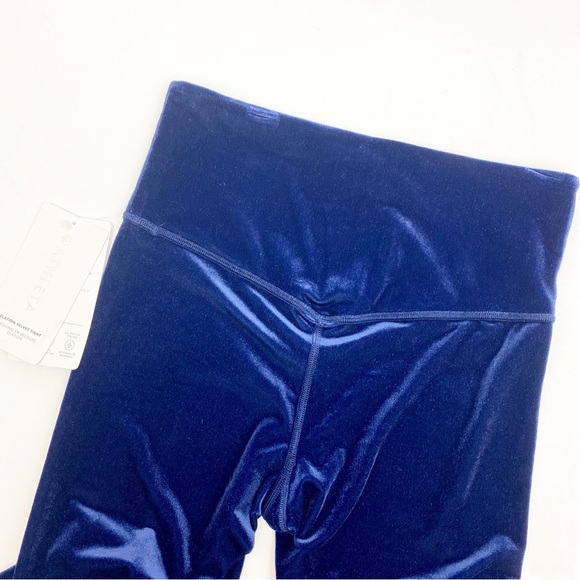 Athleta Elevation High Rise Velvet Tights Leggings:  Blue Scuro - Picture 8 of 13